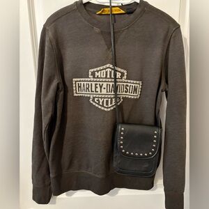 Harley-Davidson Black Sweatshirt with Black Crossbody Bag